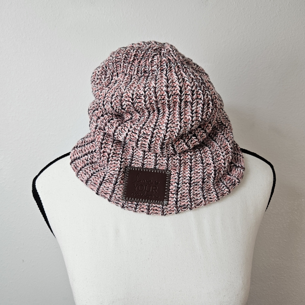 Love Your Melon Hat Beanie Cotton Red White Made In USA